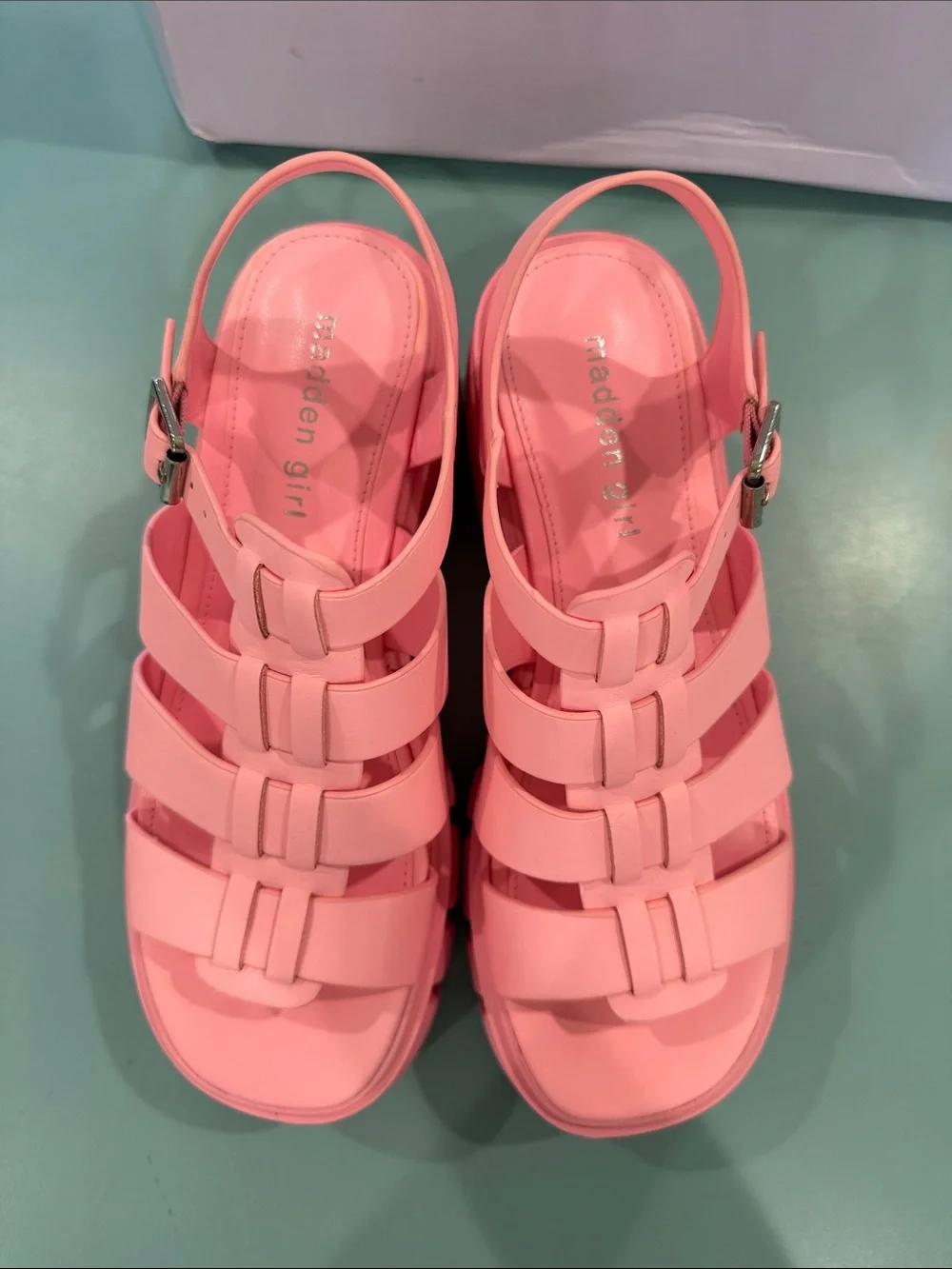 Madden Girl Bubblegum Pink Chunky Platform Sandals